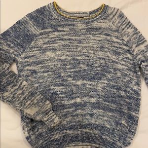 Acid wash navy and white sweater